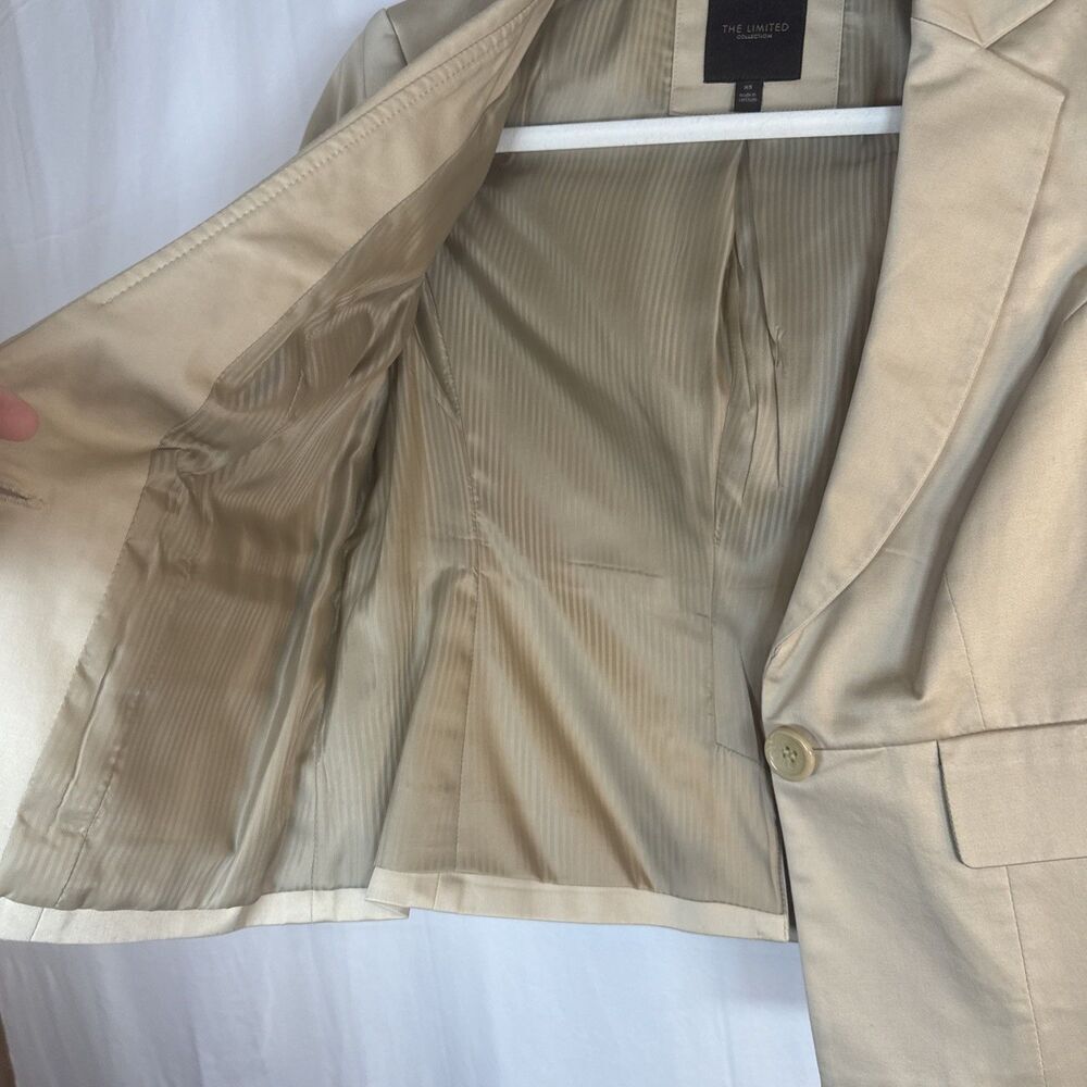 The Limited Khaki Suit Blazer Size XS Preowned 3/4 Sleeves - Picture 6 of 15